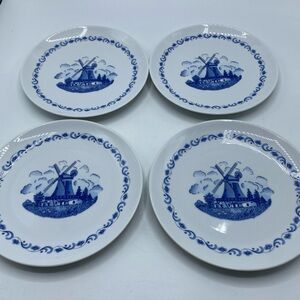 Winterling Germany Porcelain China Bavaria Dutch Windmill Salad Plates Set Of 4